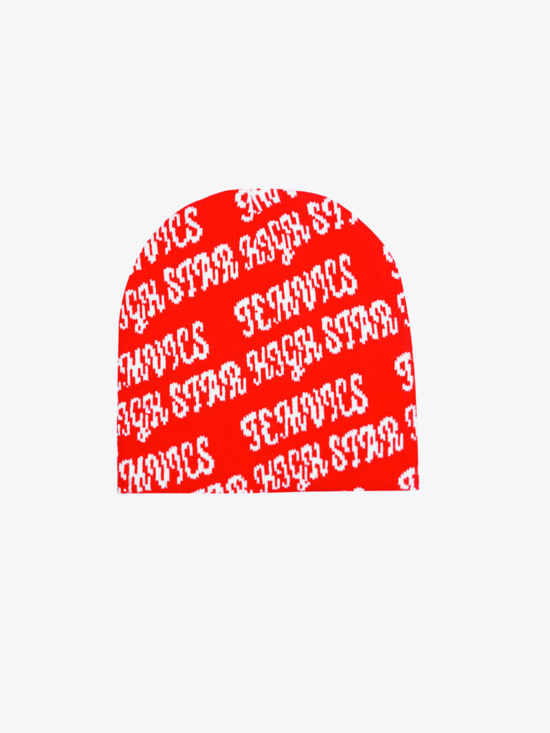 Temvics Brand Name Print Beanie